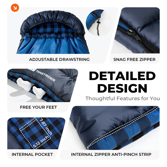 Plaidy Cotton Flannel XXL Winter Sleeping Bag