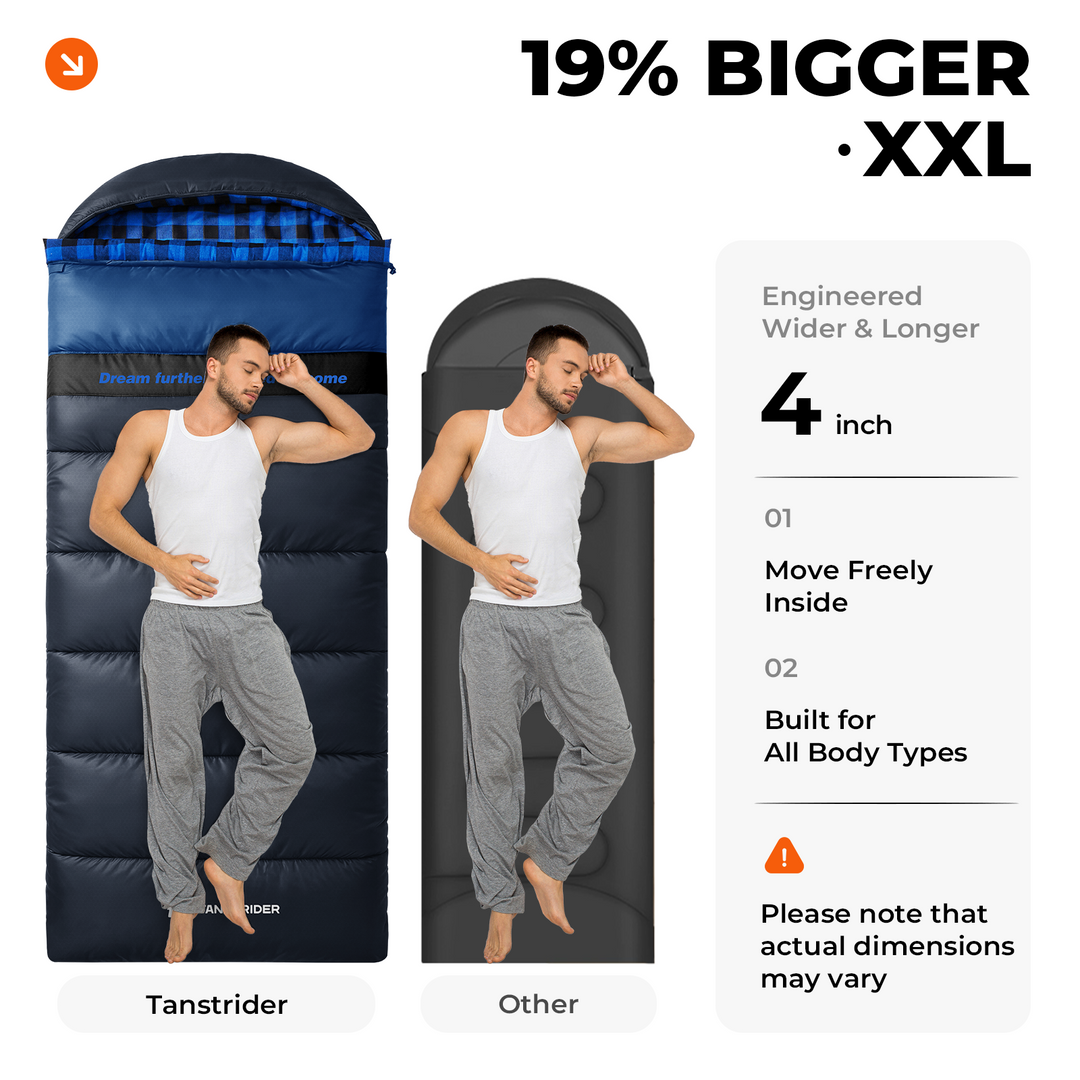 Plaidy Cotton Flannel XXL Winter Sleeping Bag