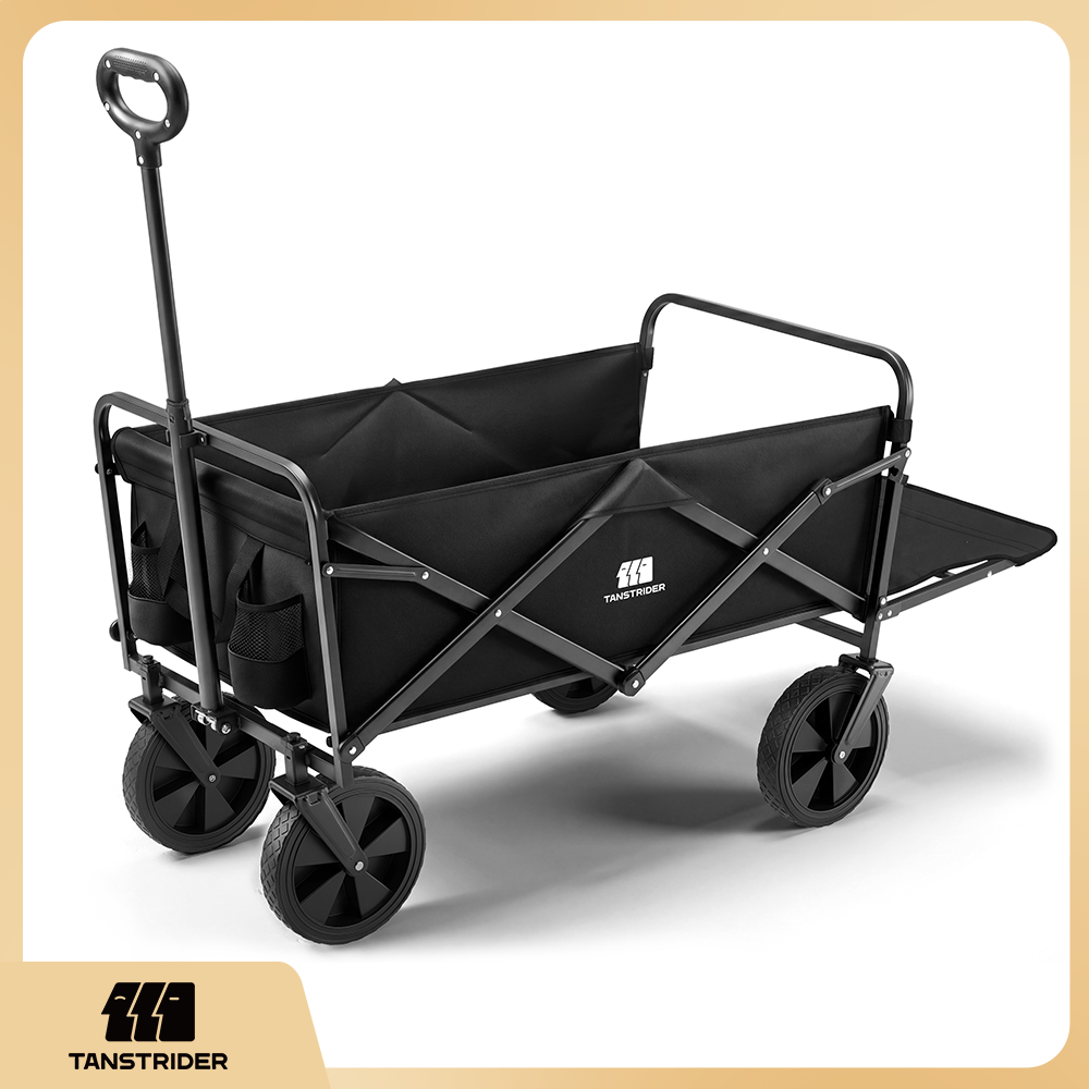 Norden Pro Collapsible Camping Wagon Cart with rear-mounted trailer