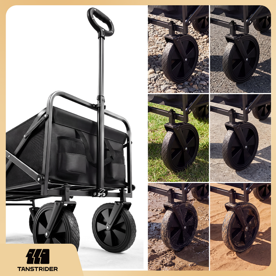 Norden Pro Collapsible Camping Wagon Cart with rear-mounted trailer