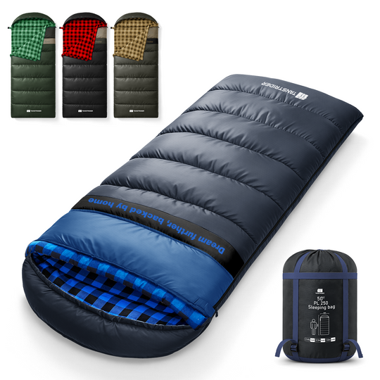 Plaidy Cotton Flannel XXL Winter Sleeping Bag
