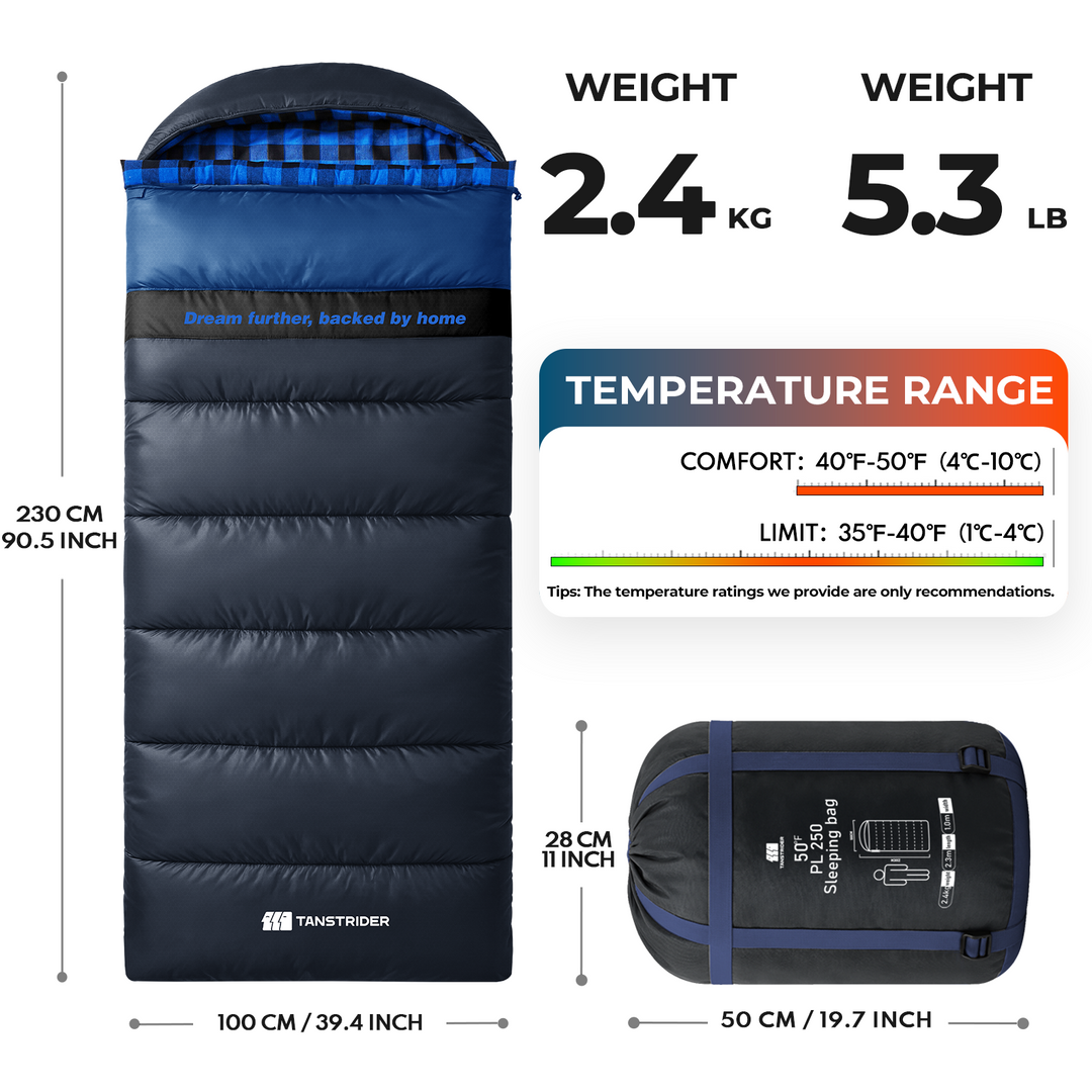 Plaidy Cotton Flannel XXL Winter Sleeping Bag