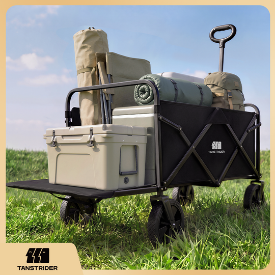 Norden Pro Collapsible Camping Wagon Cart with rear-mounted trailer