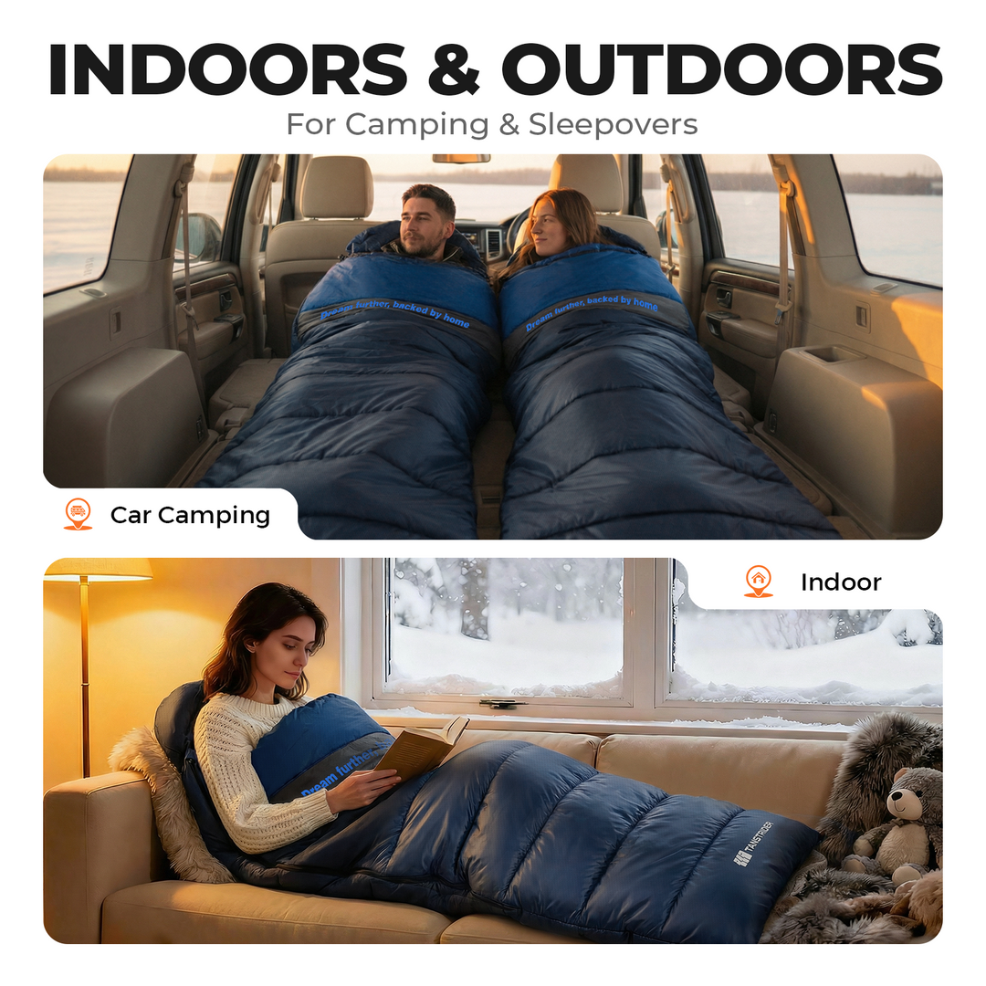 Plaidy Cotton Flannel XXL Winter Sleeping Bag