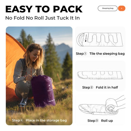 Puff Hooded Lightweight Backpacking Sleeping Bag