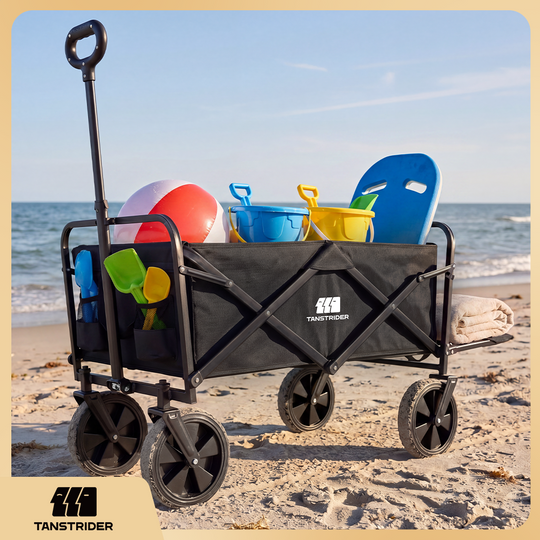 Norden Pro Collapsible Camping Wagon Cart with rear-mounted trailer