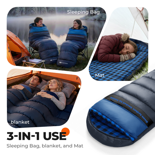 Plaidy Cotton Flannel XXL Winter Sleeping Bag